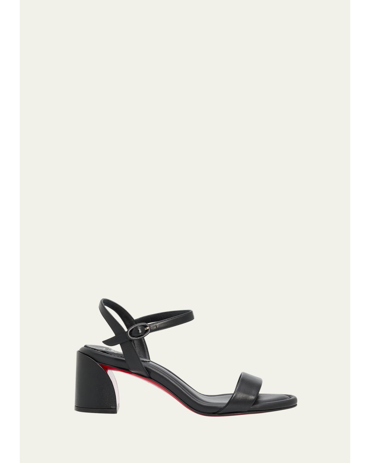 55Mm Jane Leather Ankle-Strap Sandals