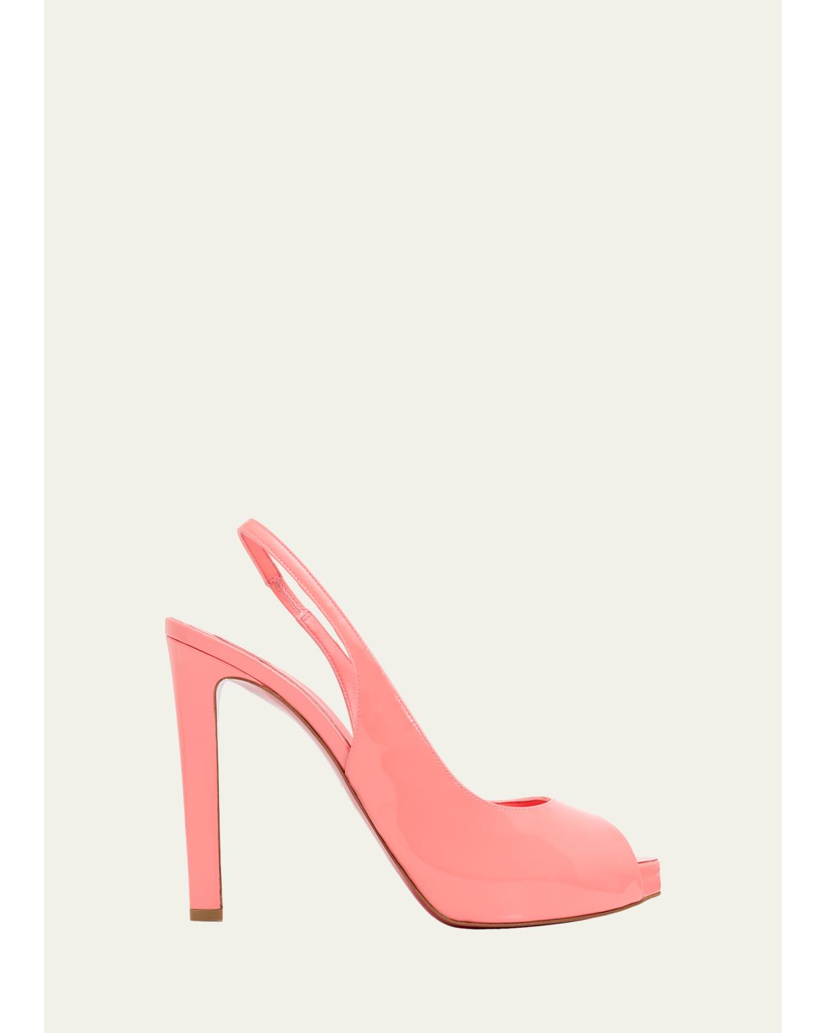 120Mm Lady Fanny Patent Leather Peep-Toe Pumps