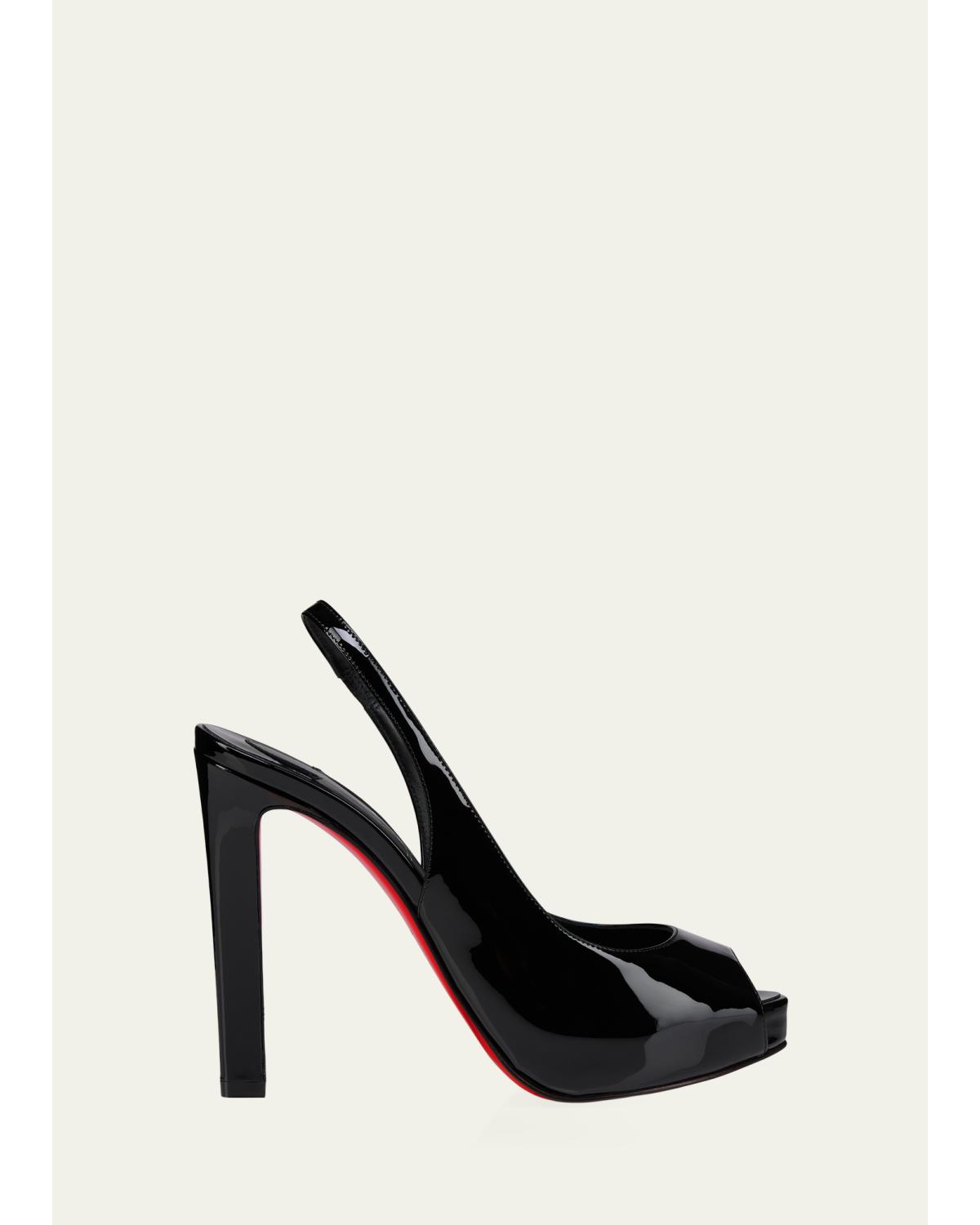 120mm Lady Fanny Patent Leather Peep-Toe Pumps