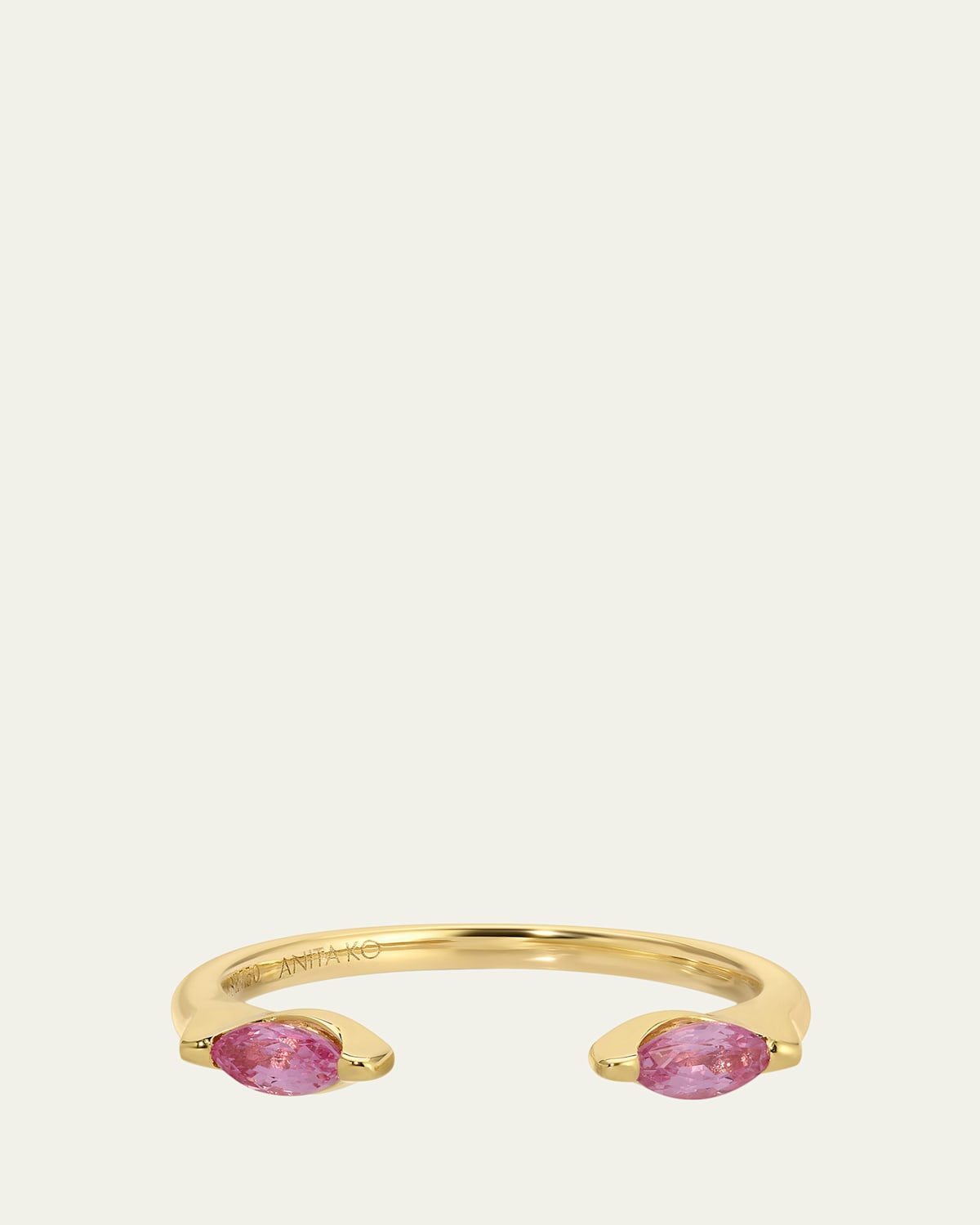 Anita Ko 18K Yellow Gold Pink Sapphire Marquise Orbit Ring