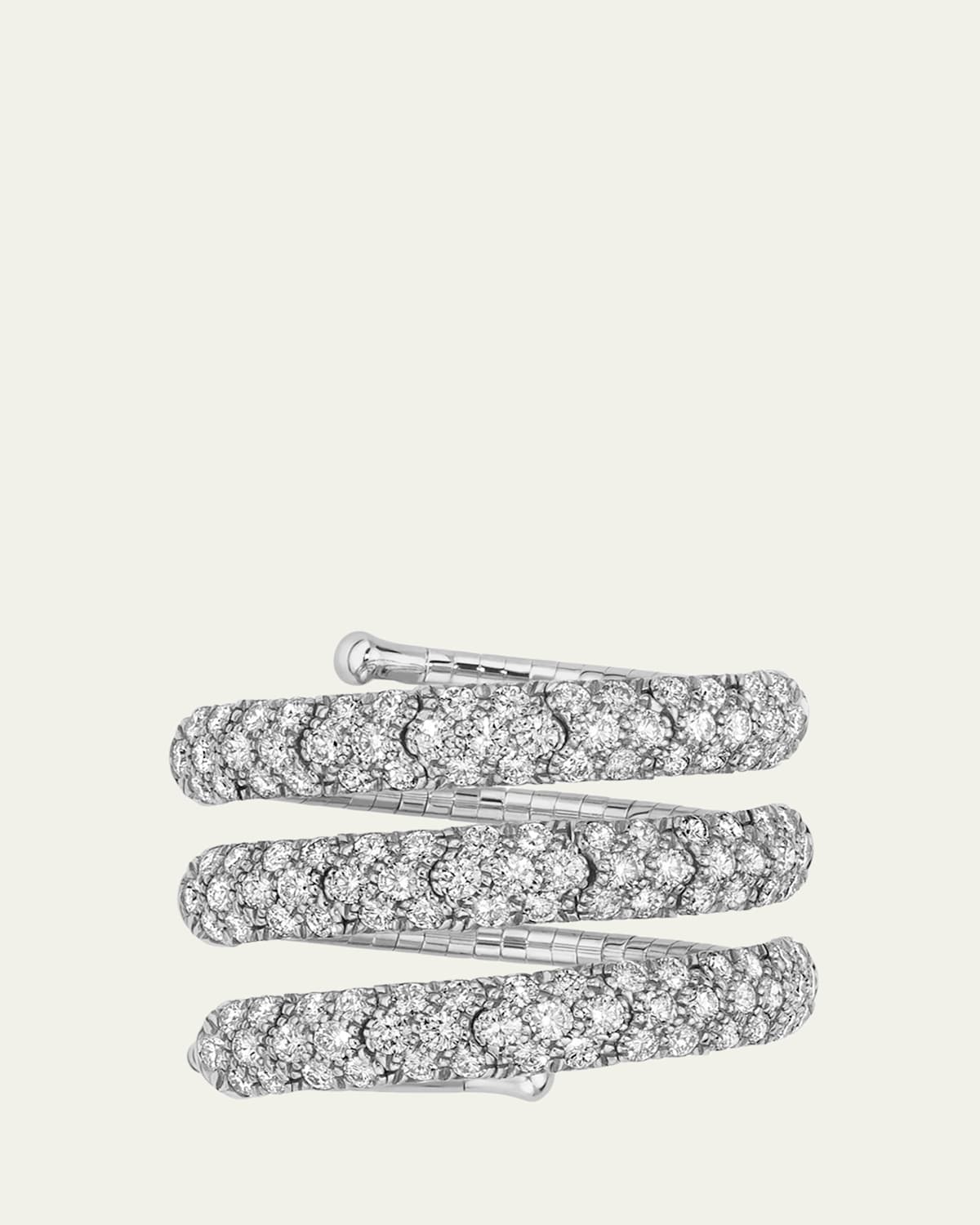 Mattia Cielo 18K White Gold Diamond Wrap Ring