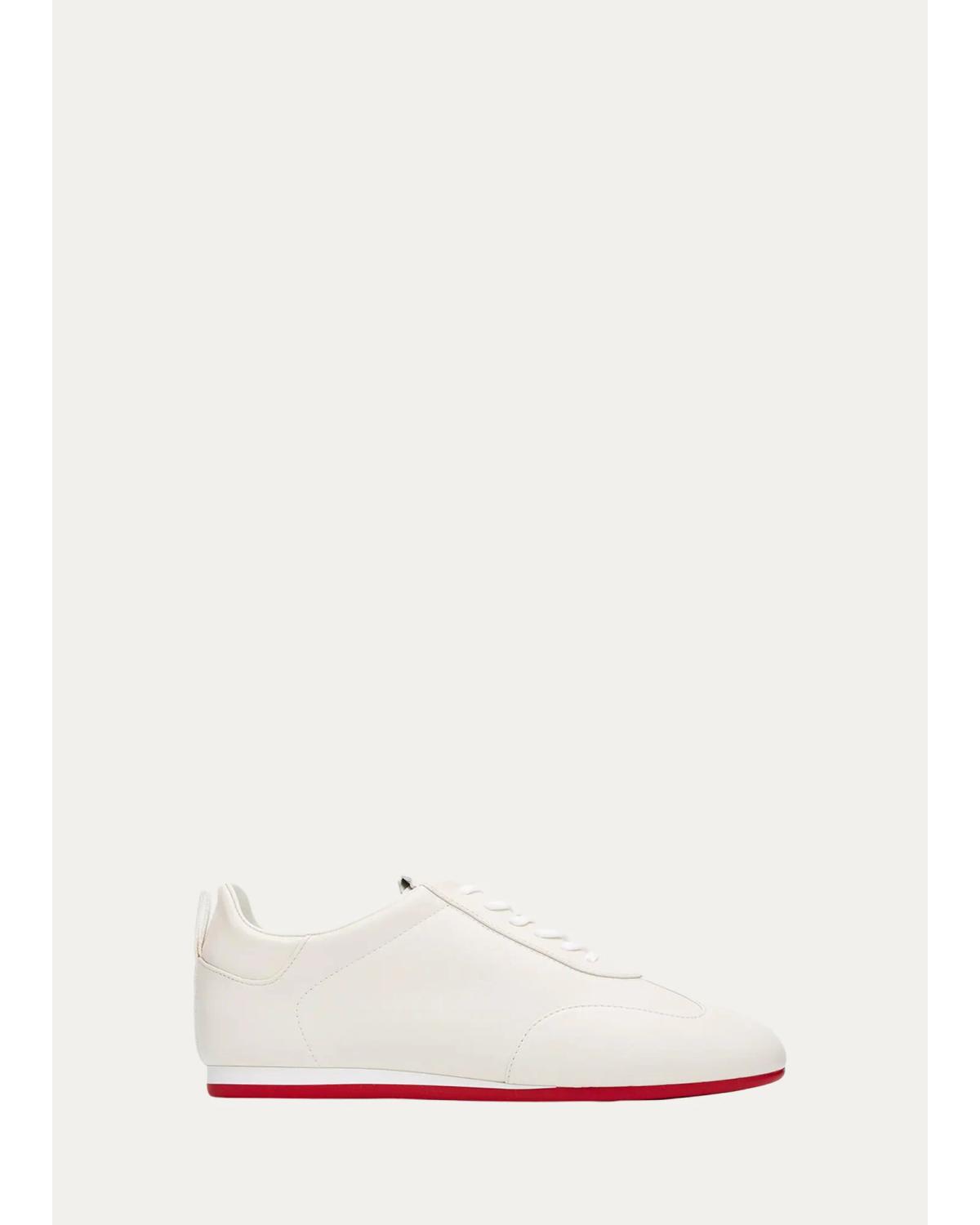 Christian Louboutin Eleonora Flex Leather Low-top Sneakers In White
