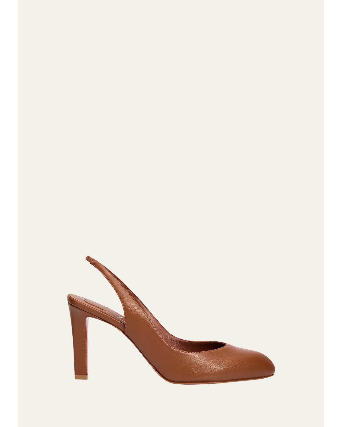 85mm Fannylove Leather Slingback Pumps