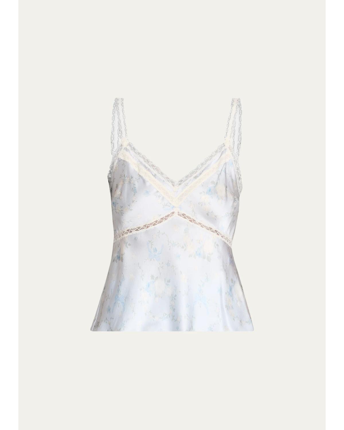 Lirena Silk-Blend Floral Top