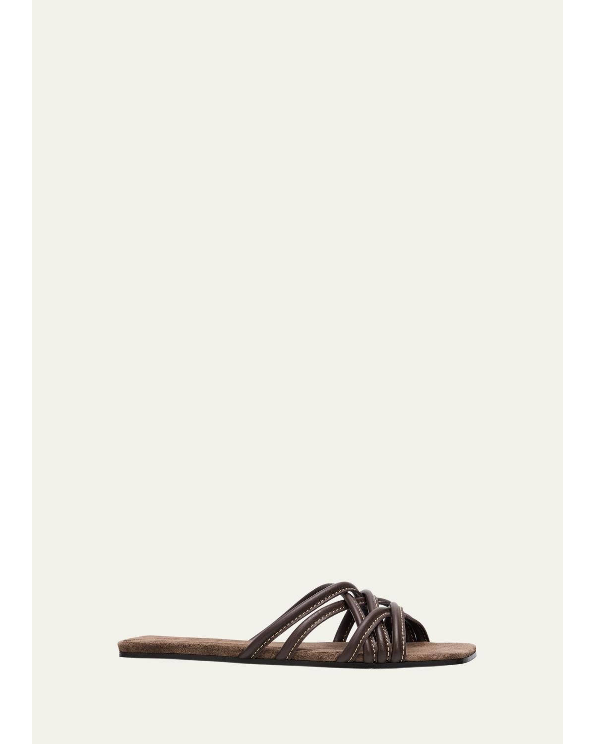 Leather Strappy Slide