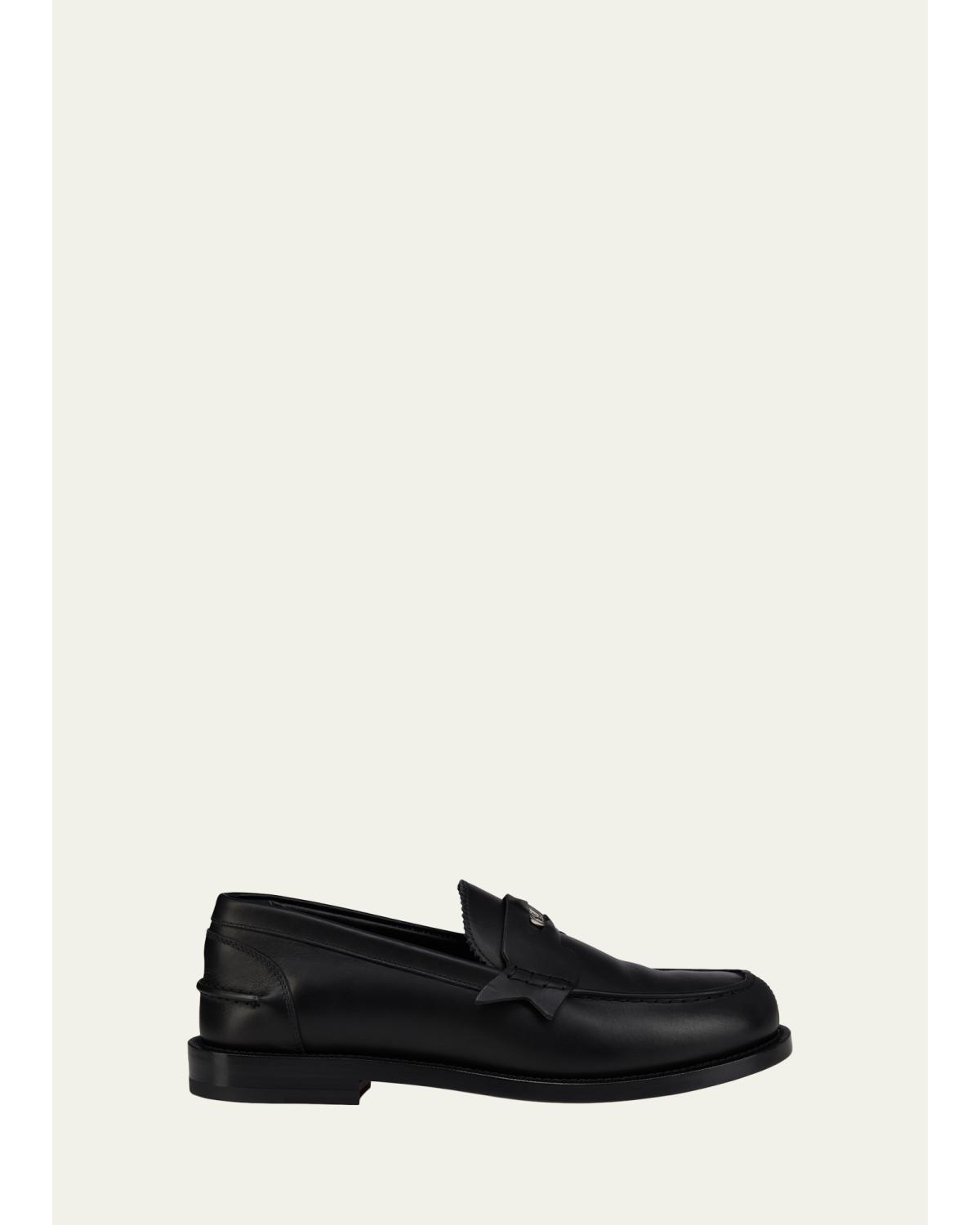 X Jaden Smith Men'S Plato Leather Red-Sole Penny Loafers