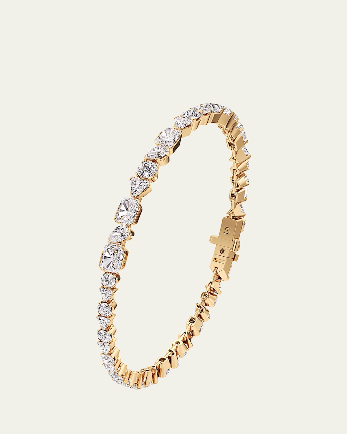Unsaid Meta Lab-Grown Diamond Eternity Bracelet in 18K Yellow Gold