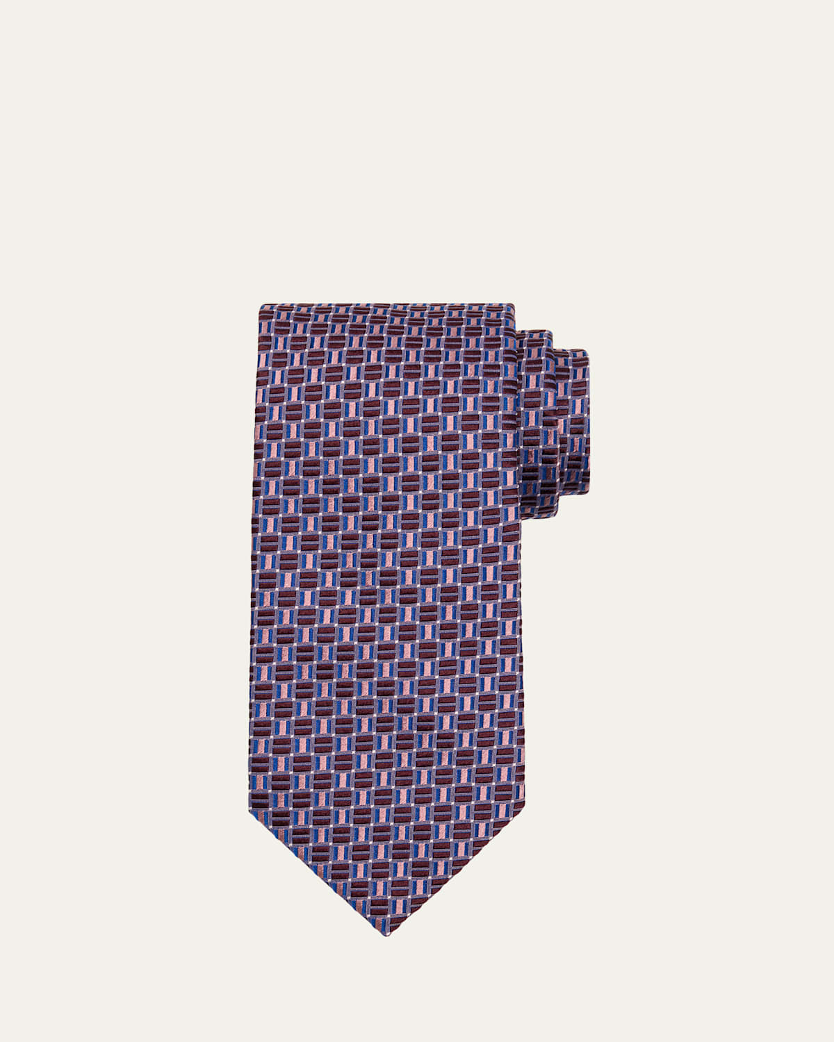 Brioni Men's Geometric Square Jacquard Silk Tie | Thumbnail 4