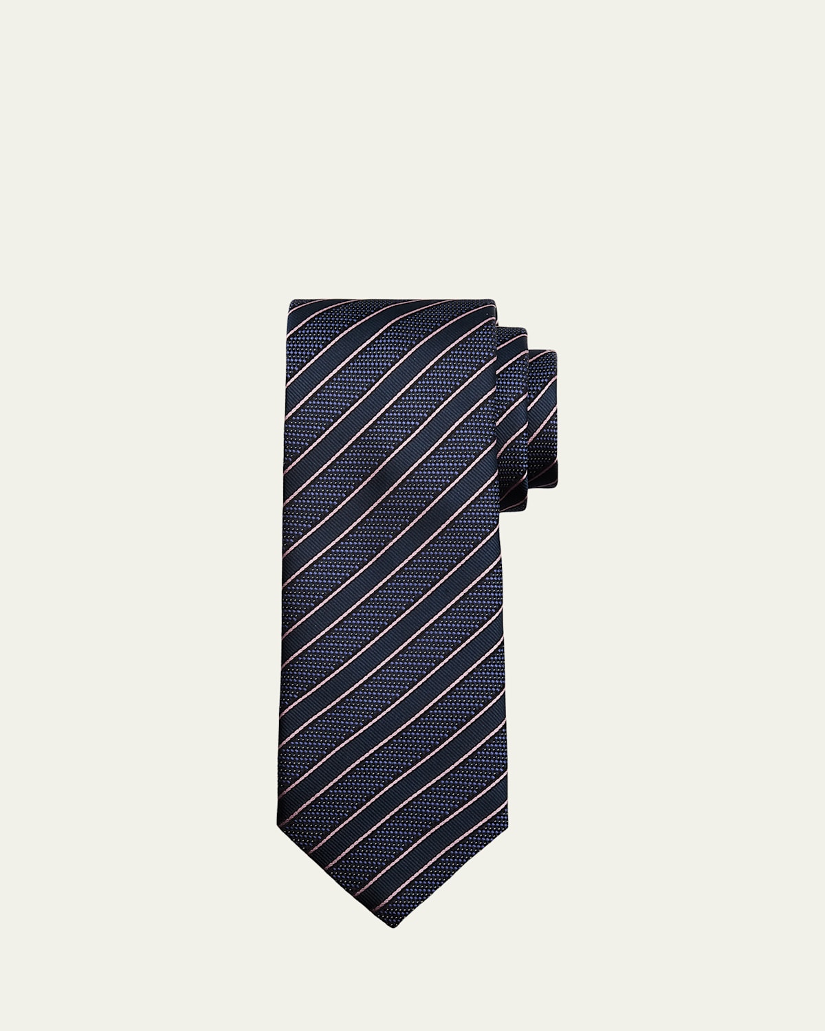 Brioni Men 's Diagonal Stripe Jacquard Silk Tie