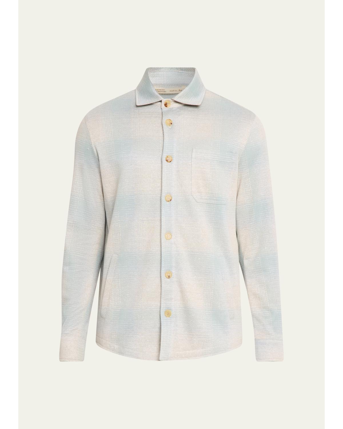 Men'S Plaid Overshirt With Pockets