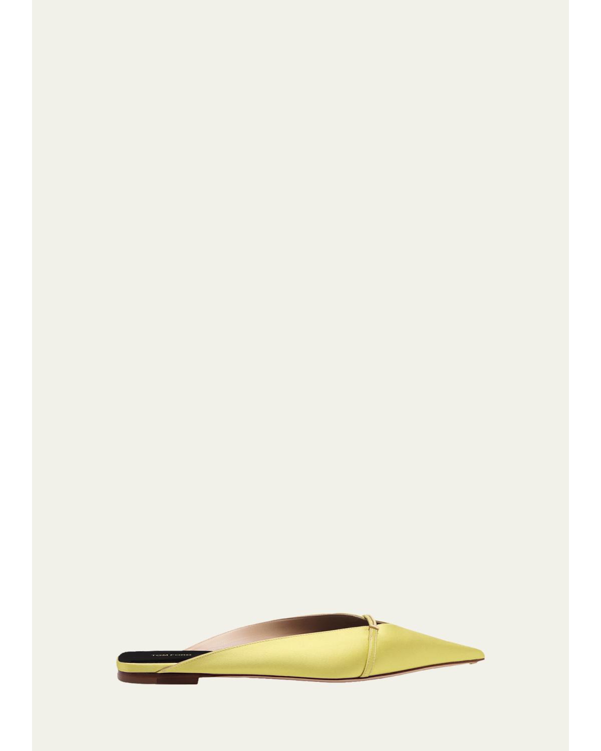 Julianna Satin Pointed-Toe Flats