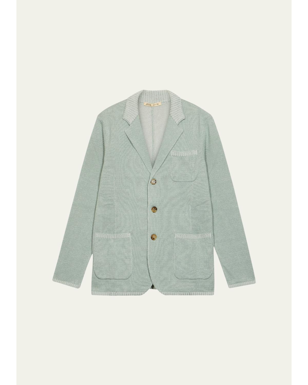 Men'S Vanise Rib Knit Blazer Jacket