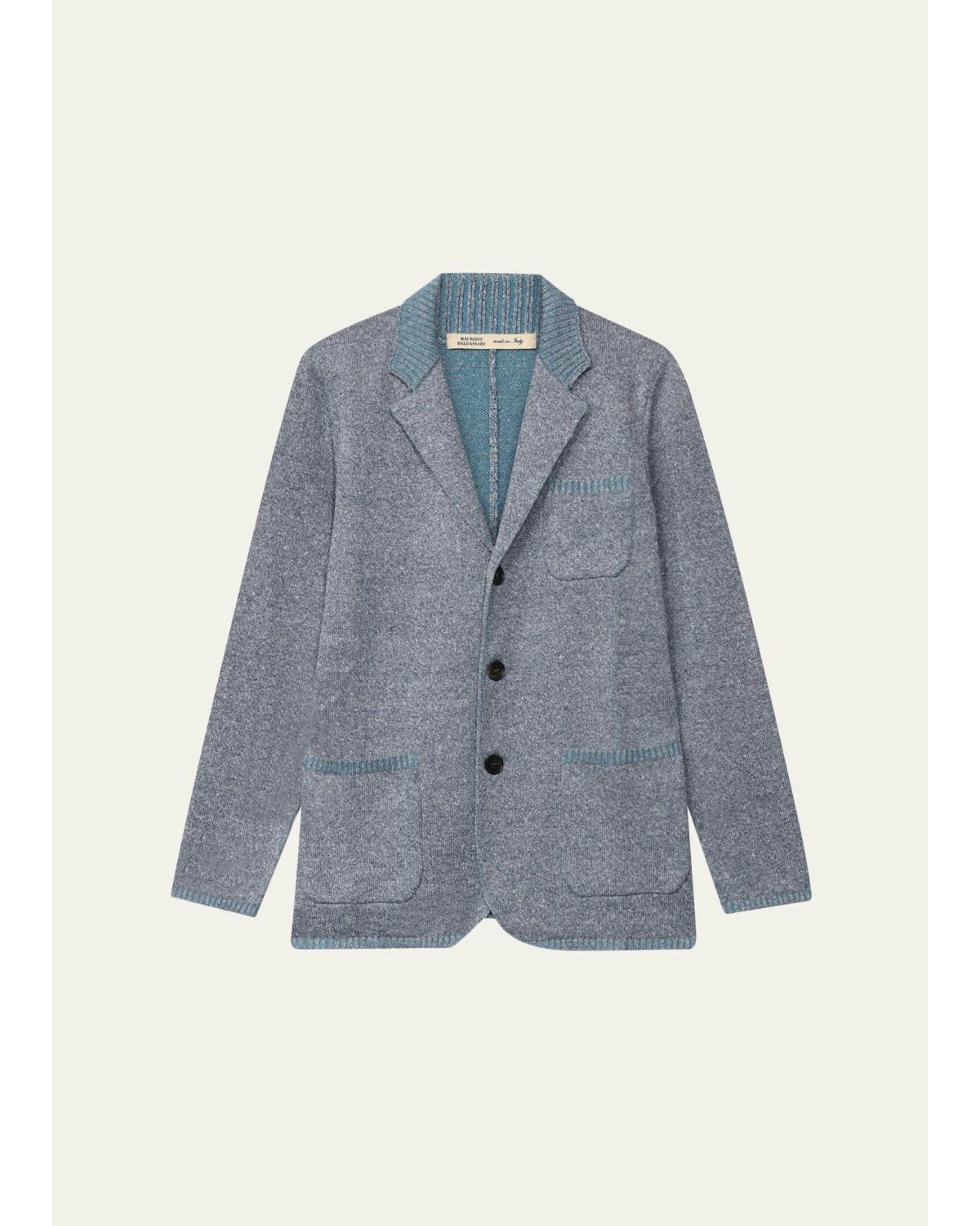 Men'S Vanise Rib Knit Blazer Jacket