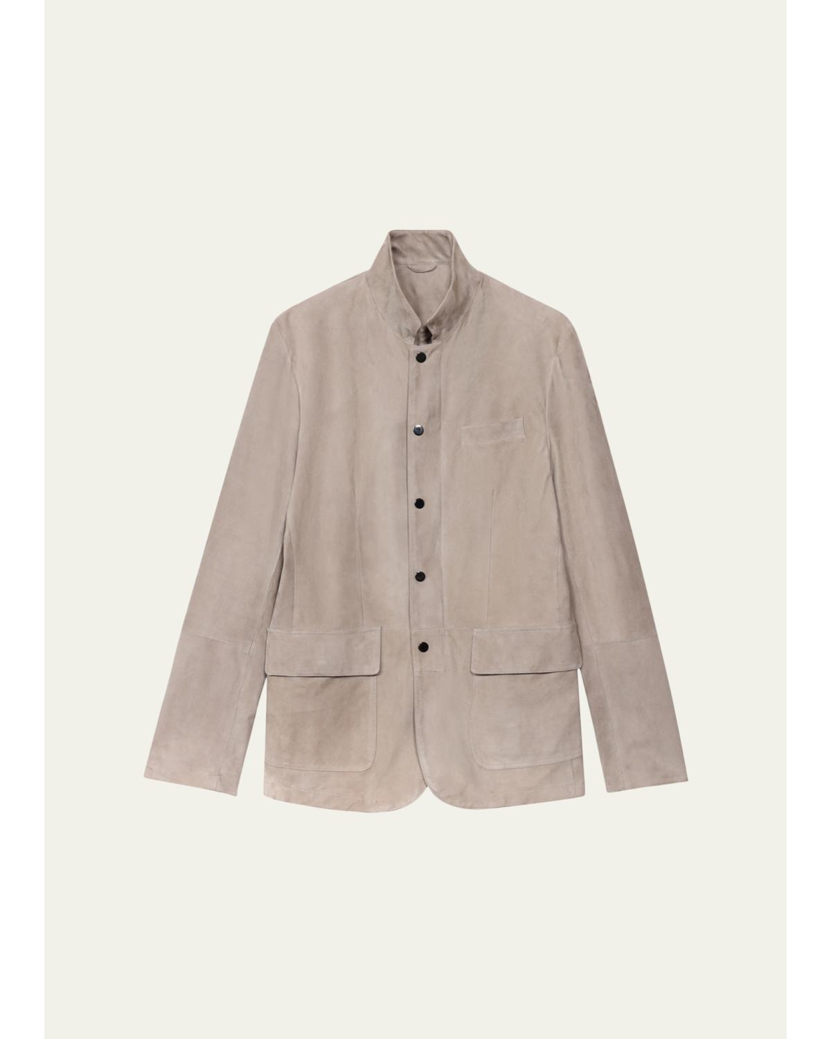 Men'S Suede Five-Snap Jacket