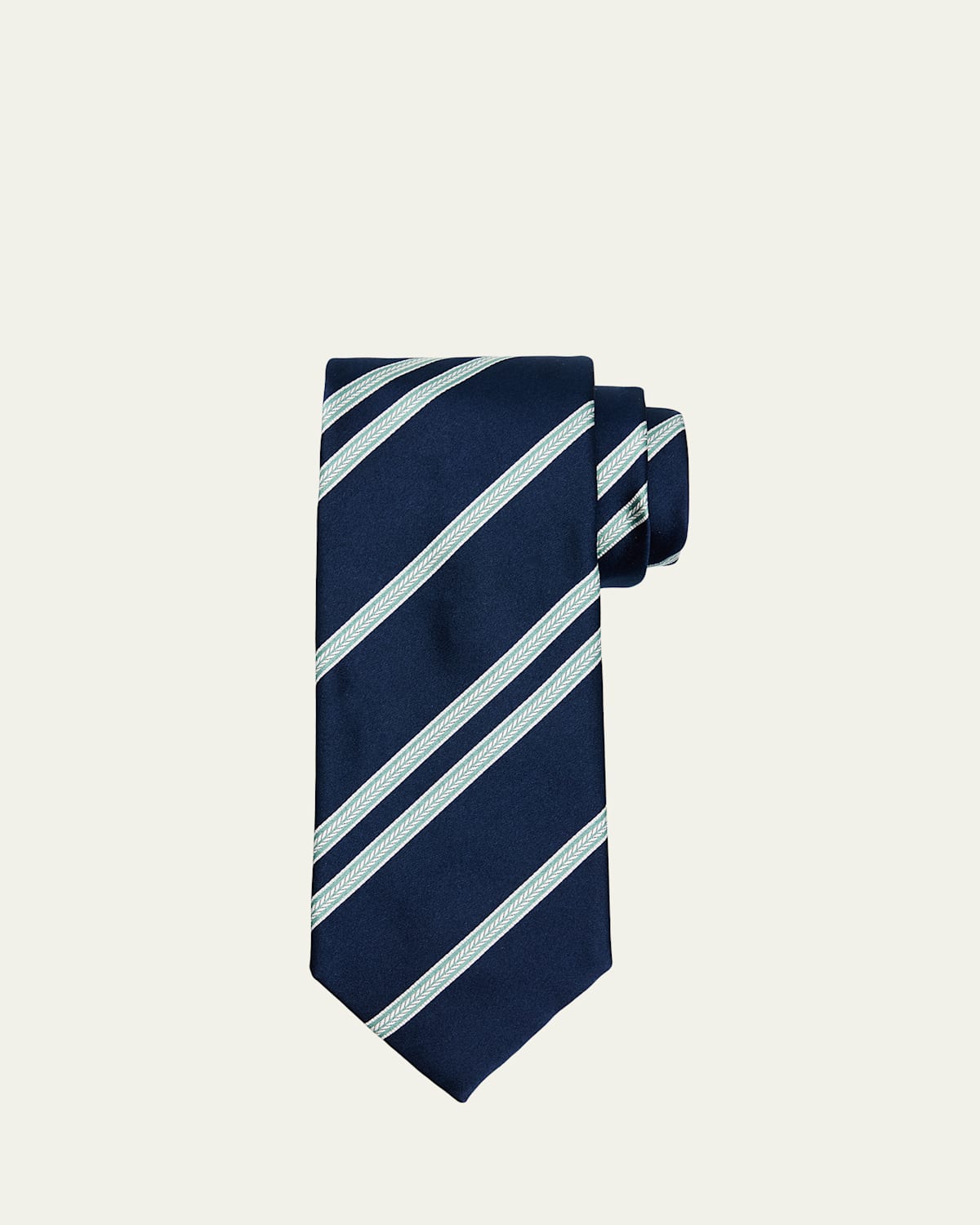 Brioni Men's Herringbone Stripe Jacquard Silk Tie | Thumbnail 4
