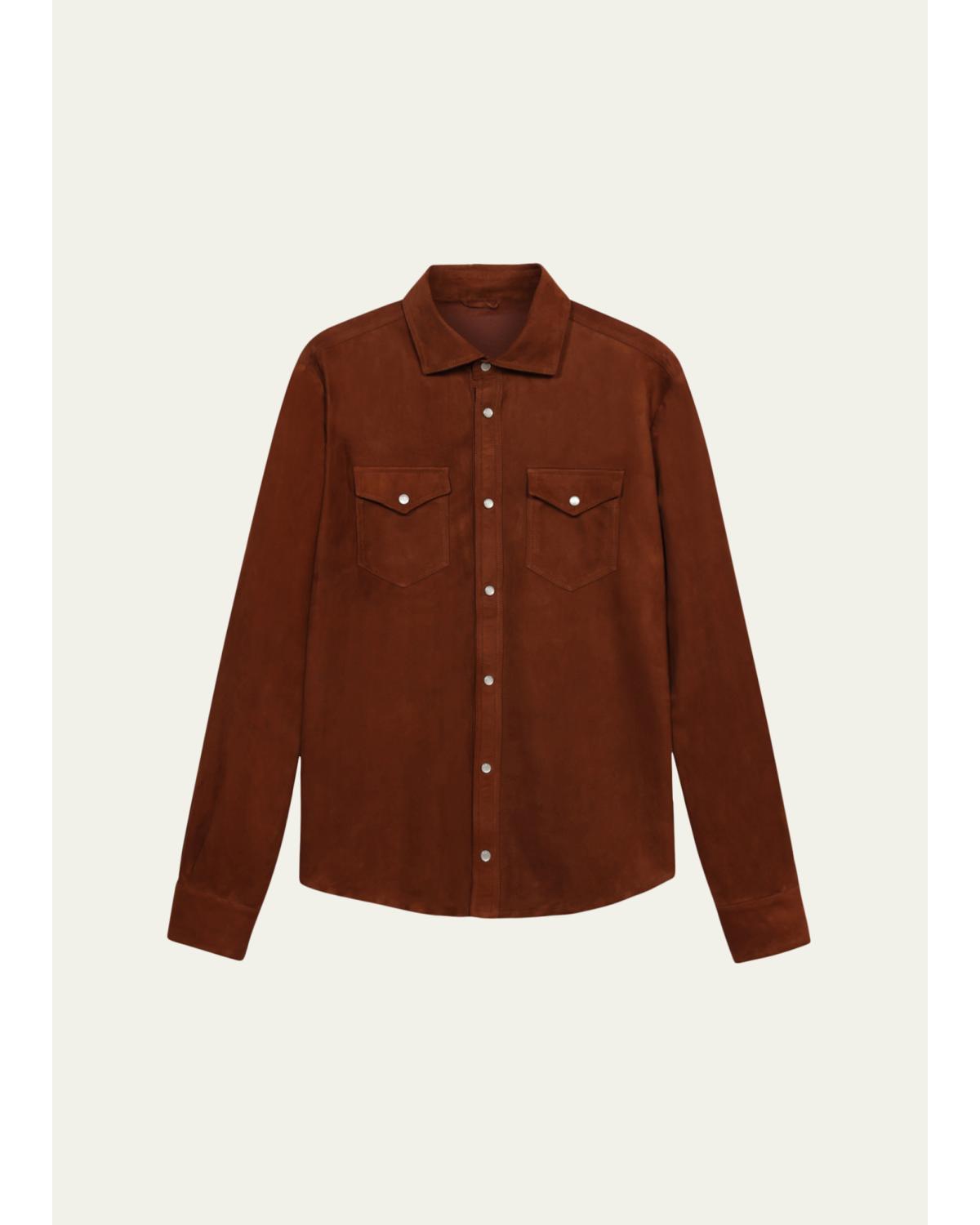 Men'S Leather Western Overshirt