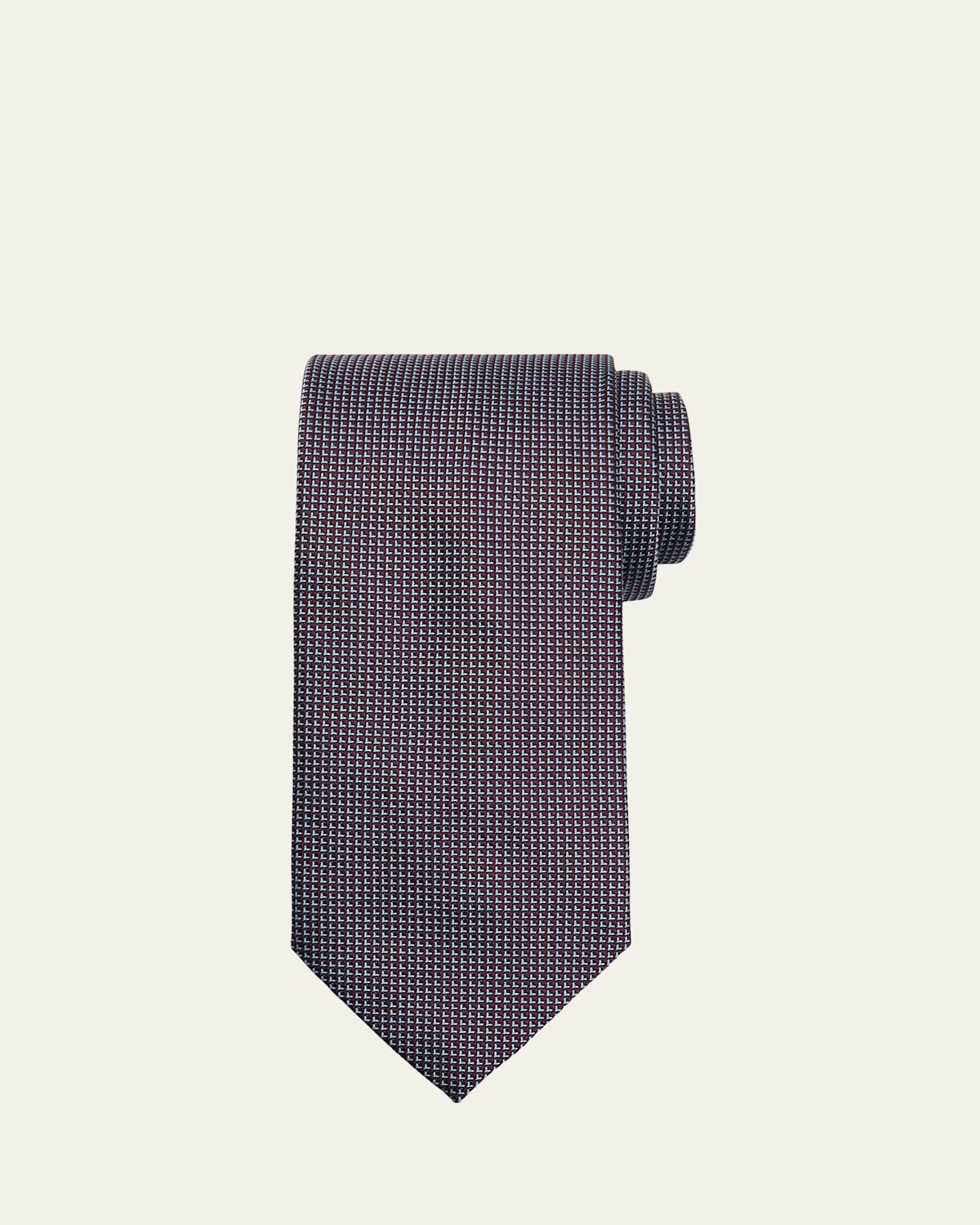 Brioni Men 's Micro-Geometric Square Jacquard Silk Tie