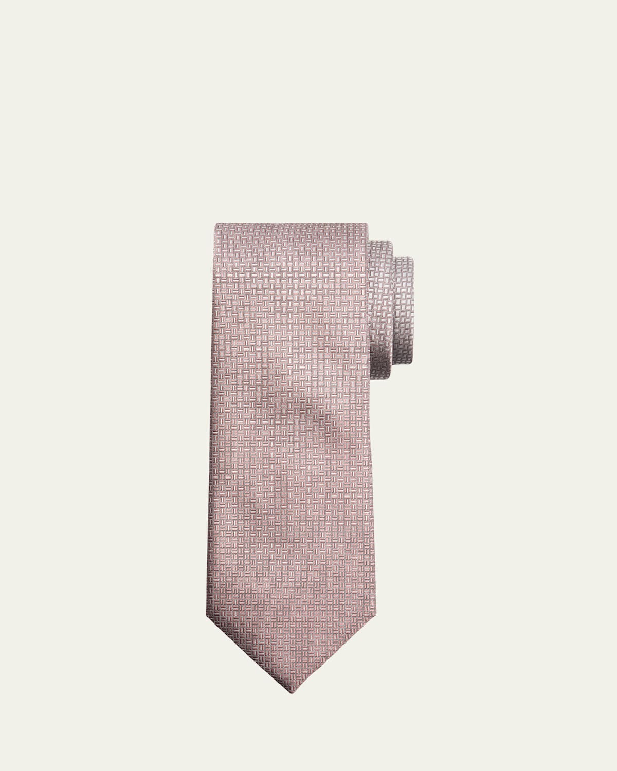 Brioni Men 's Micro-Geometric Square Jacquard Silk Tie