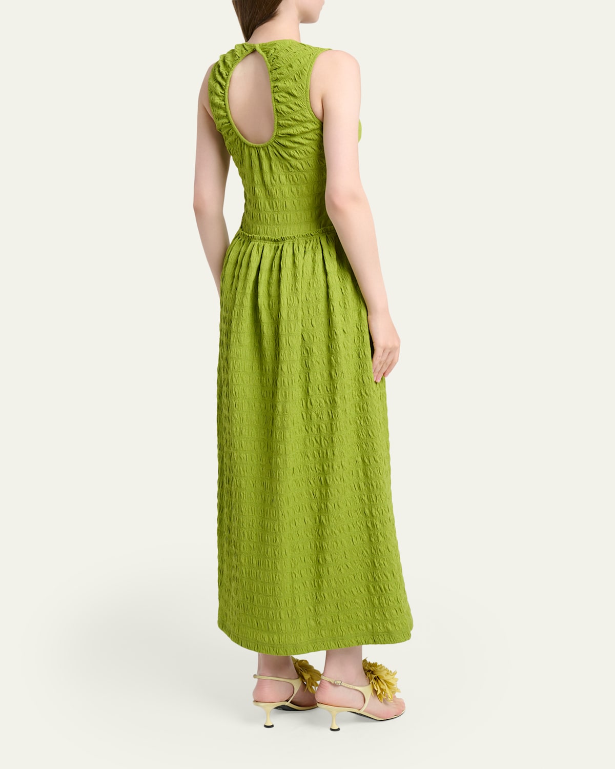 Zoira Sleeveless Textured Cotton Maxi Dress