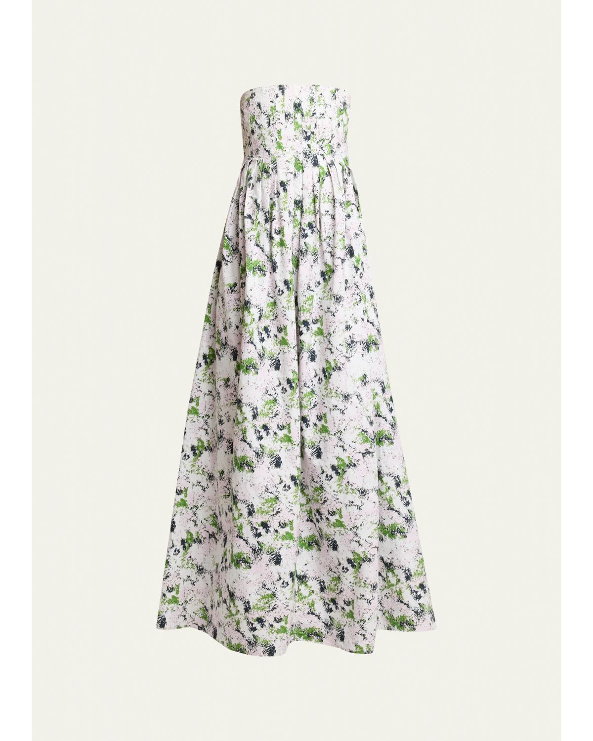 Virella Printed Strapless Maxi Dress