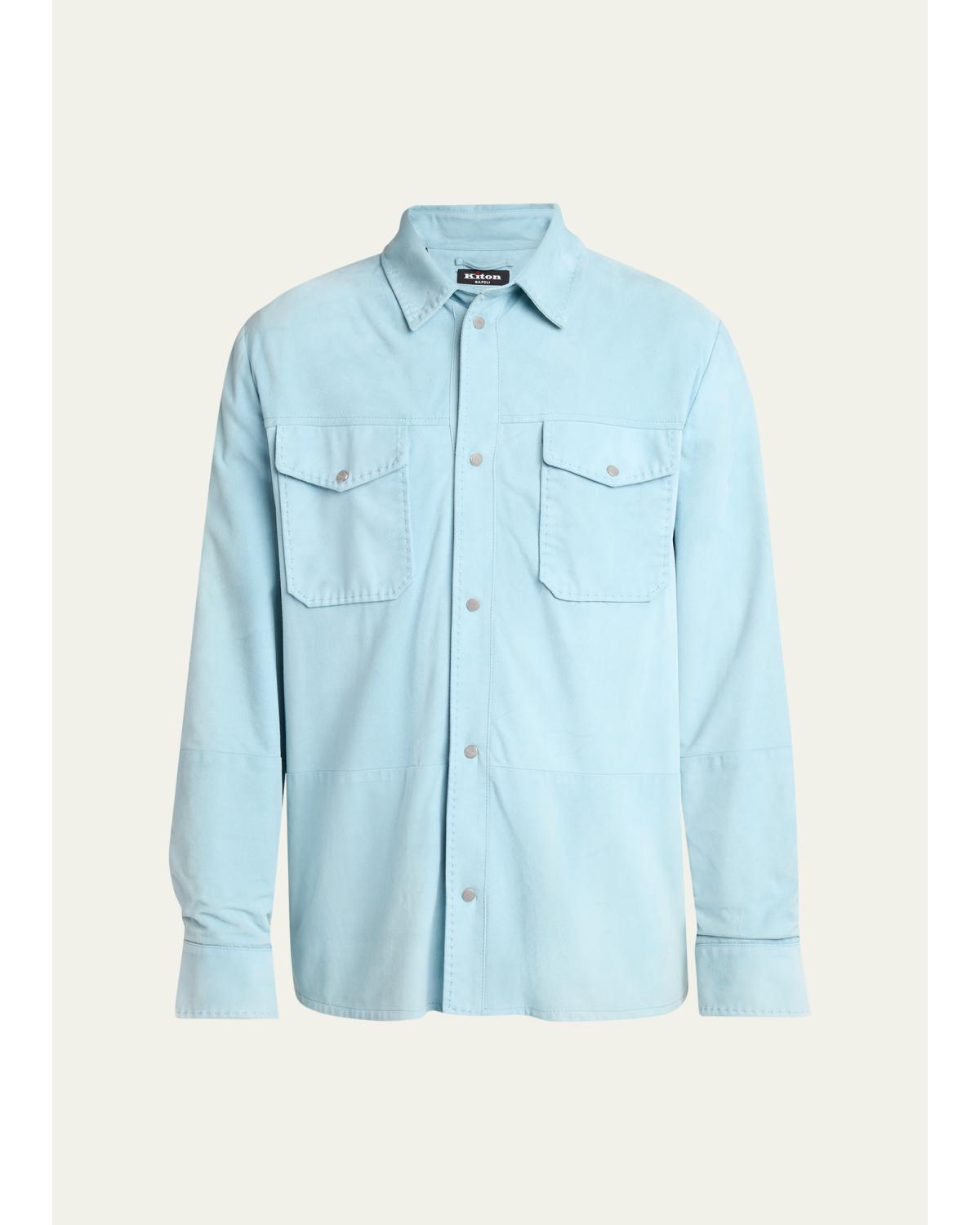 Men'S Suede Snap-Front Shirt
