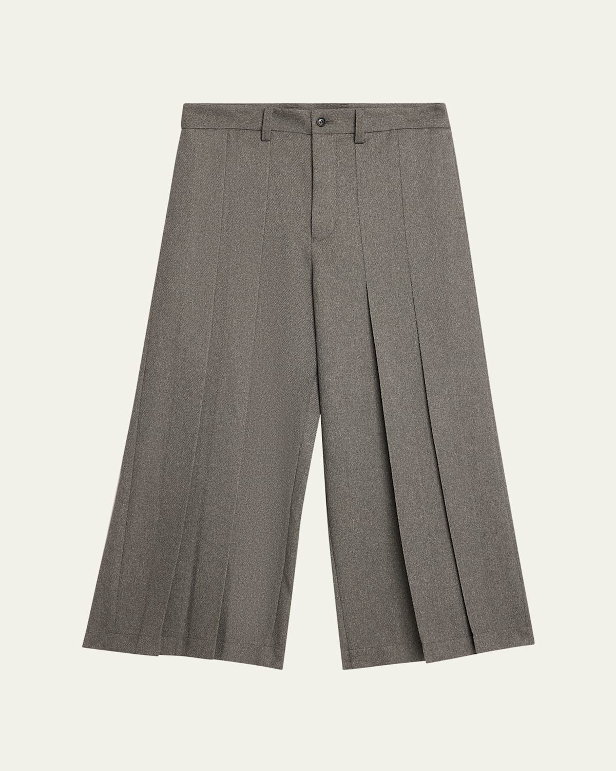Im Men Men's Wool Like Light Pleated Trousers In Gray