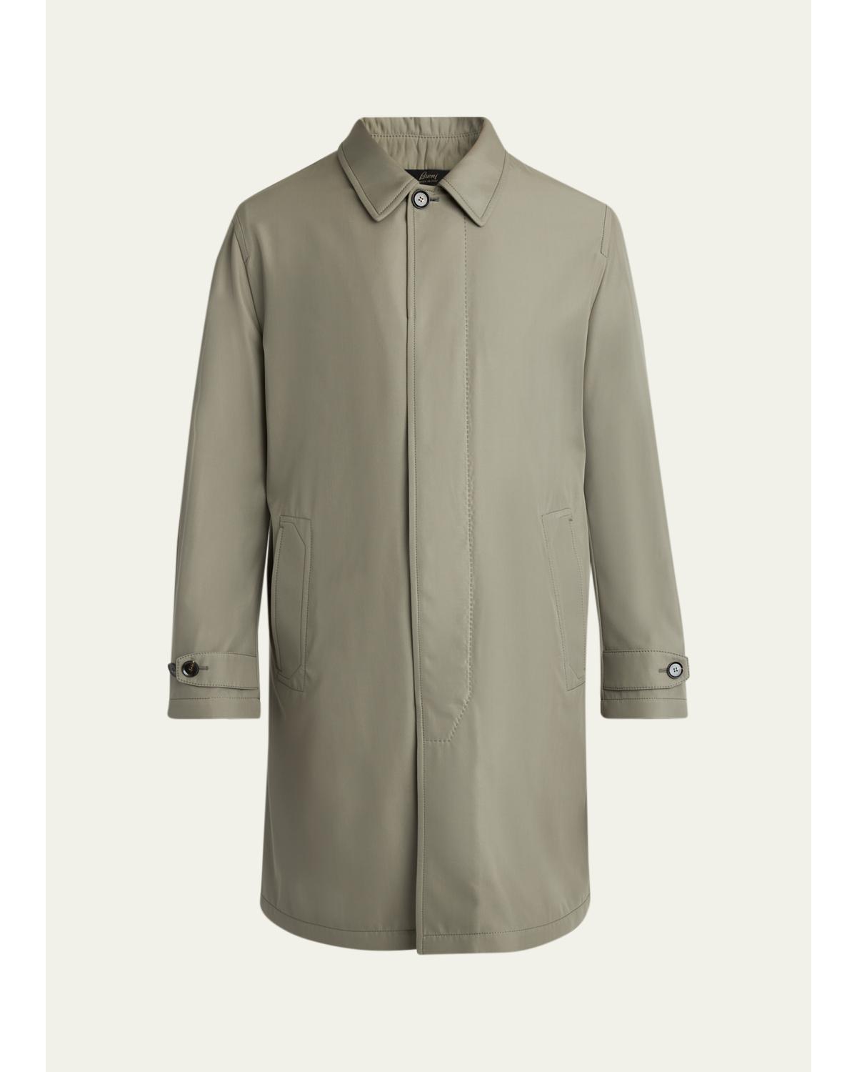 Men'S Silk Cloud Button-Front Car Coat