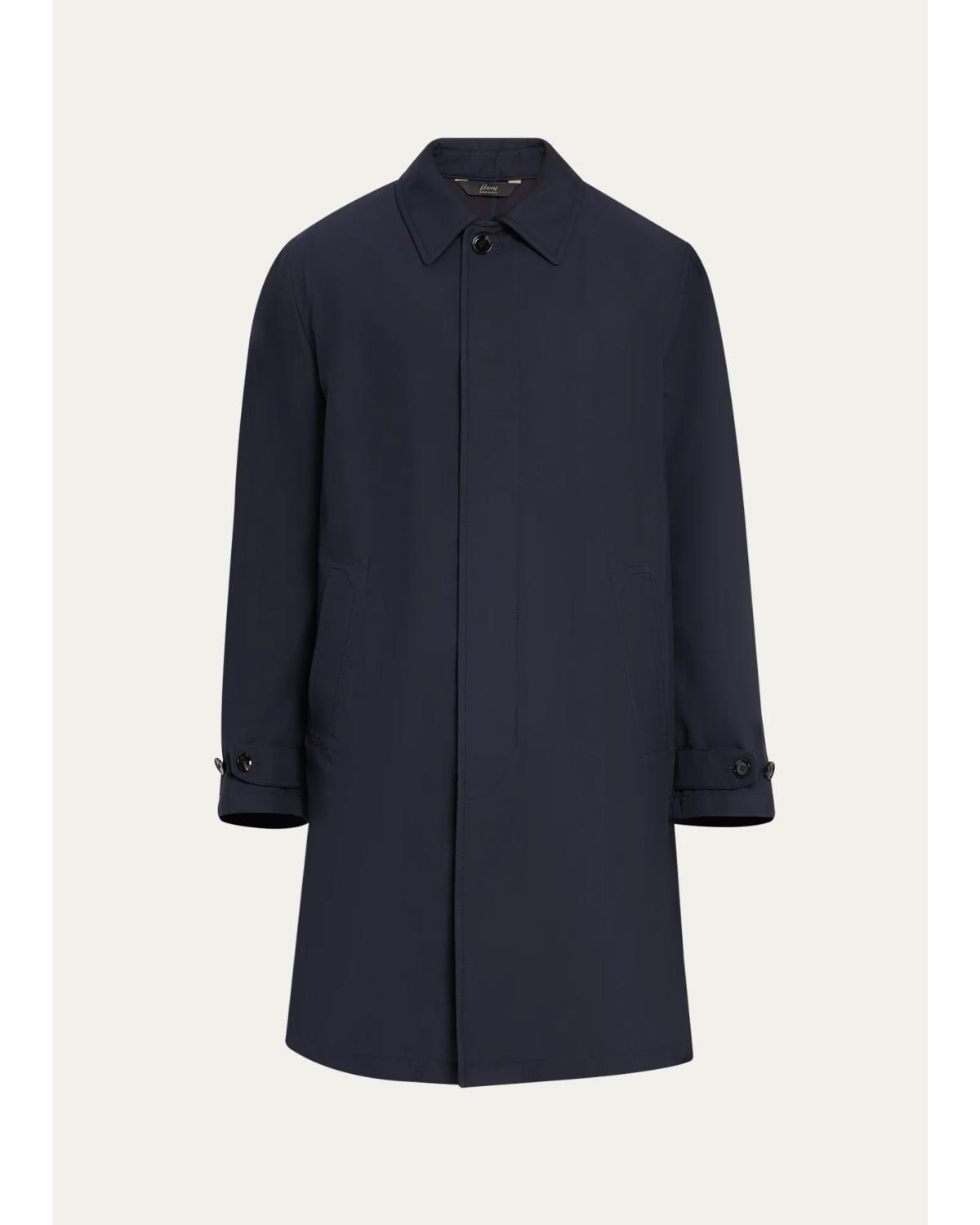 Men'S Silk Cloud Button-Front Car Coat