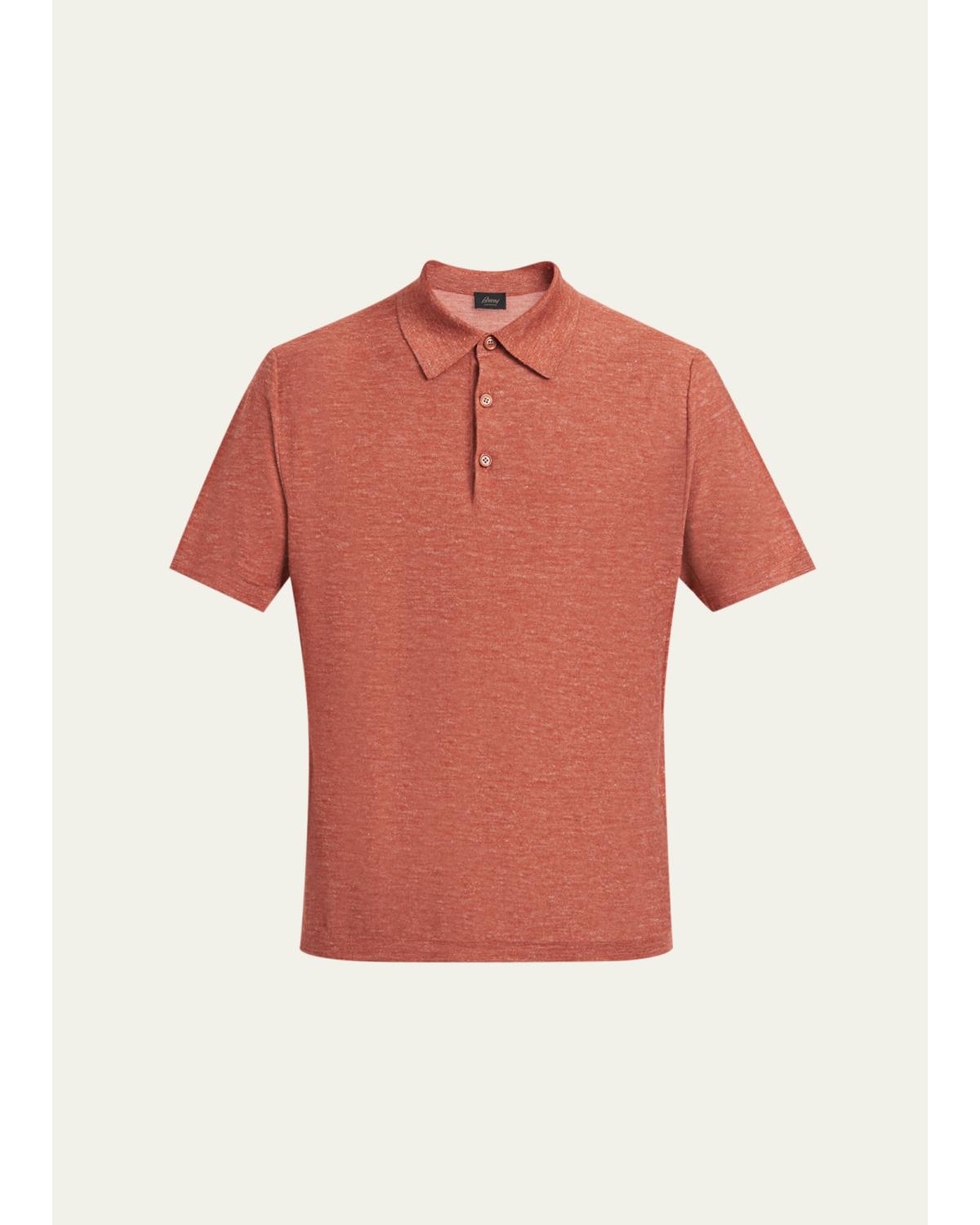 Men'S Heathered Cashmere/Silk-Blend Polo Shirt