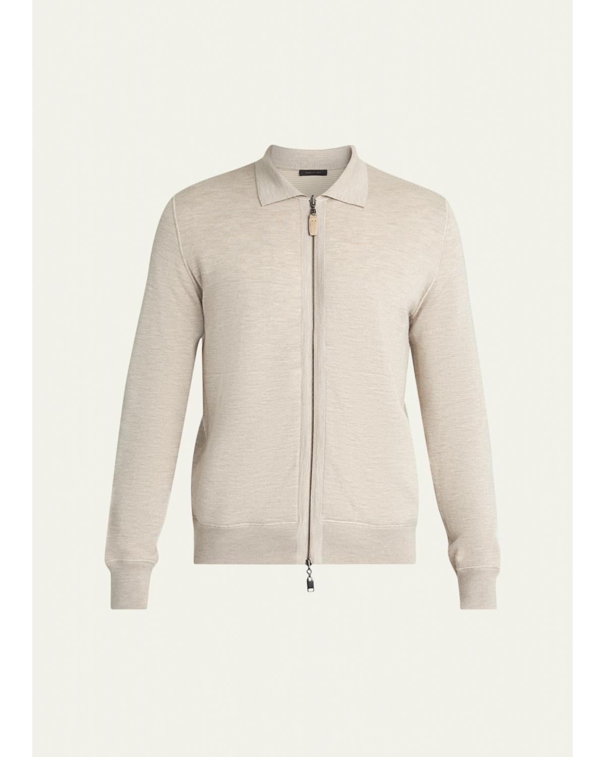 Men'S Heathered Zip-Front Jacket