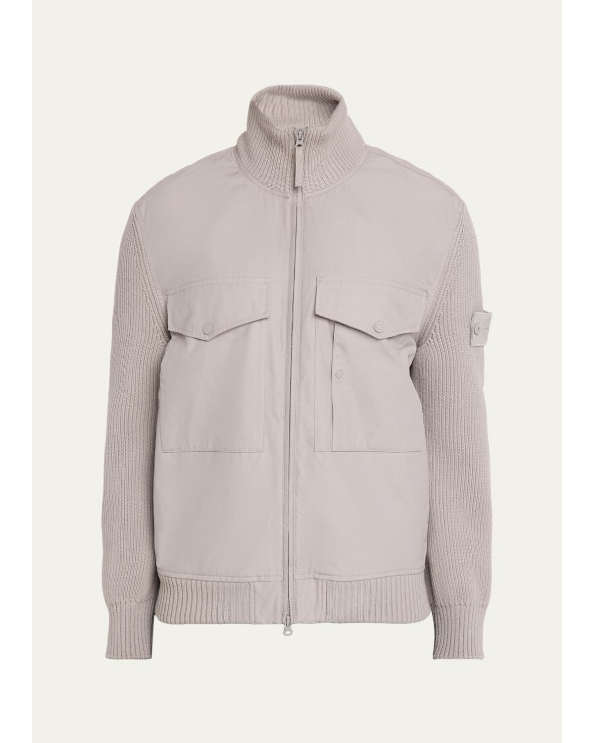 Men'S Wool And Cotton Hybrid Knit Blouson