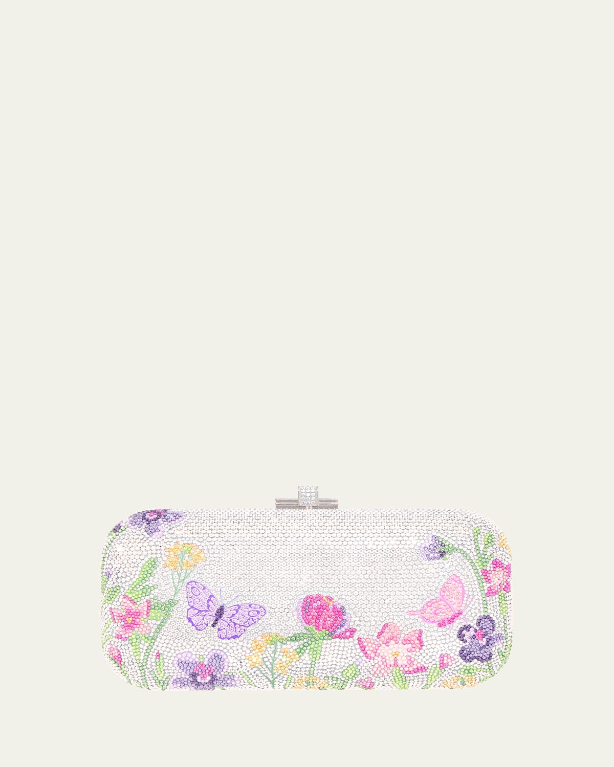 Judith Leiber Couture Liora Floral Crystal Long Slide Clutch Bag