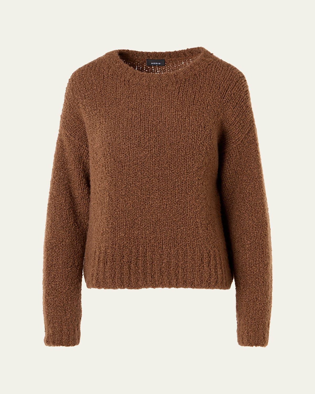 Akris Cashmere-silk Boucle Knit Sweater In Vicuna