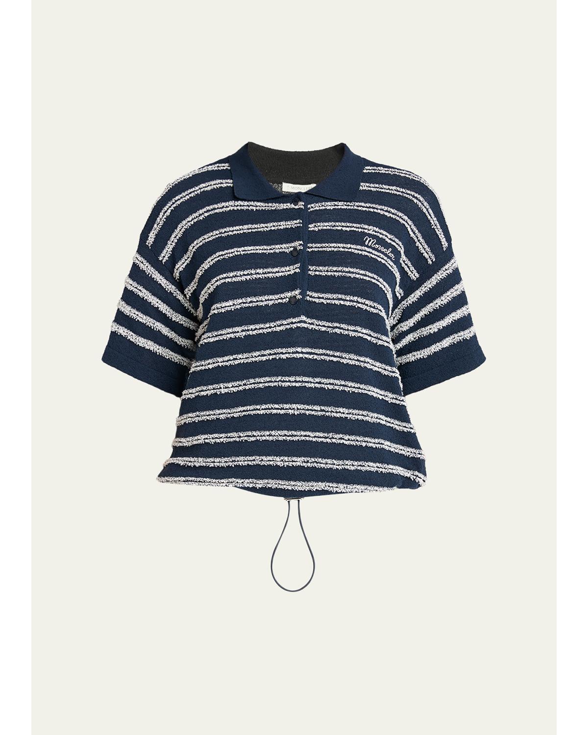 Short-Sleeve Cotton Terry Polo Top