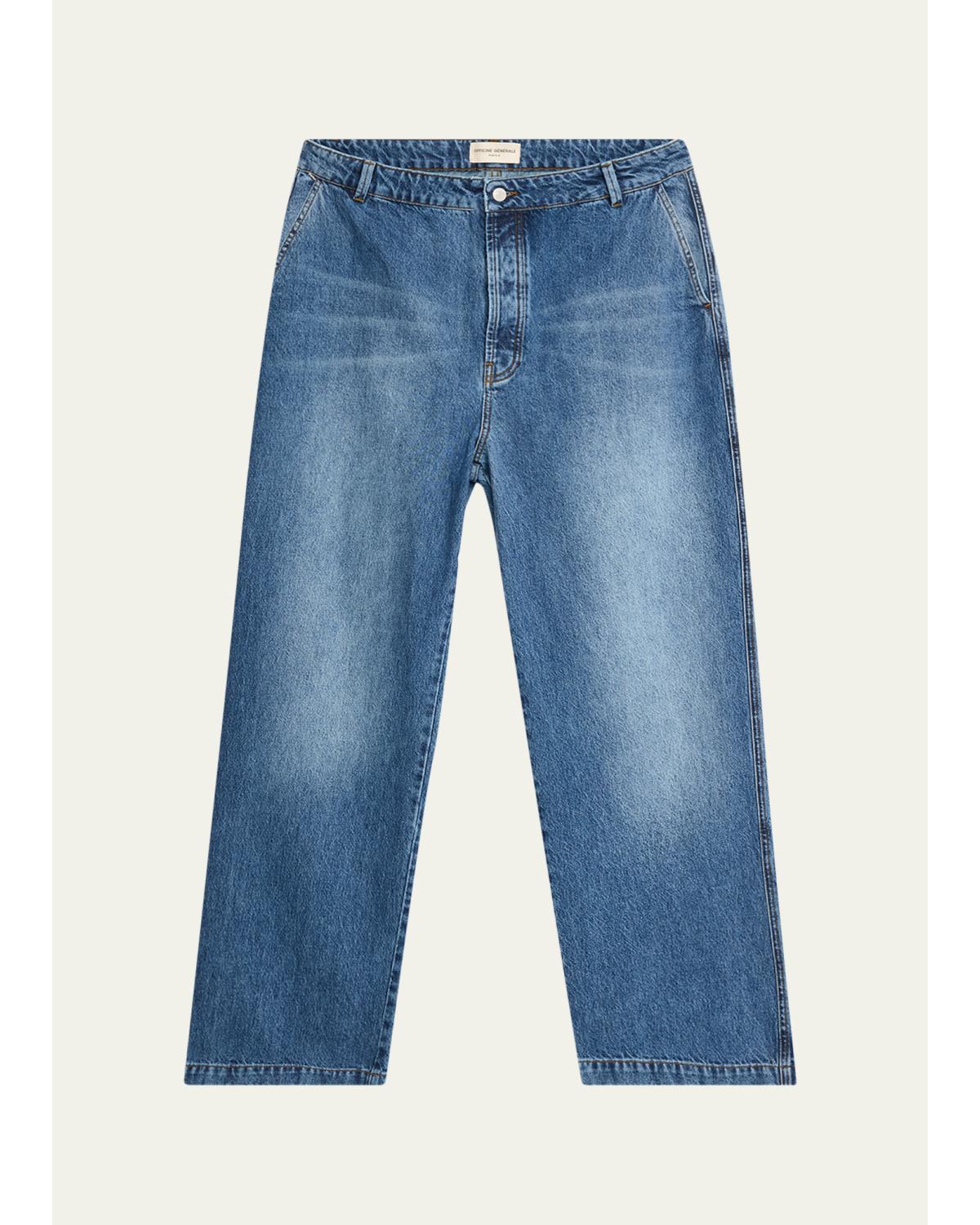 Denim Straight-Leg Jeans