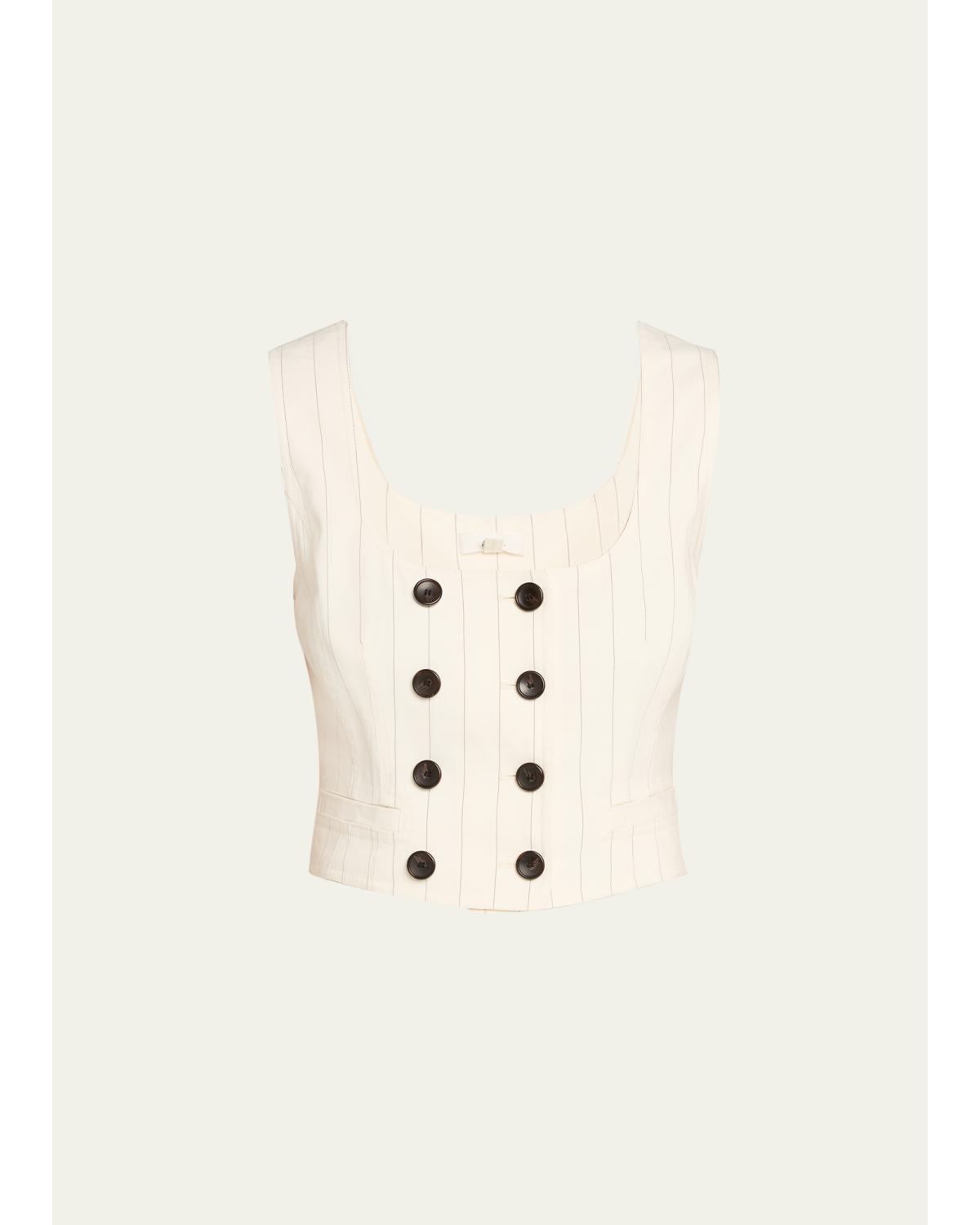 Darcy Pinstripe Cropped Vest