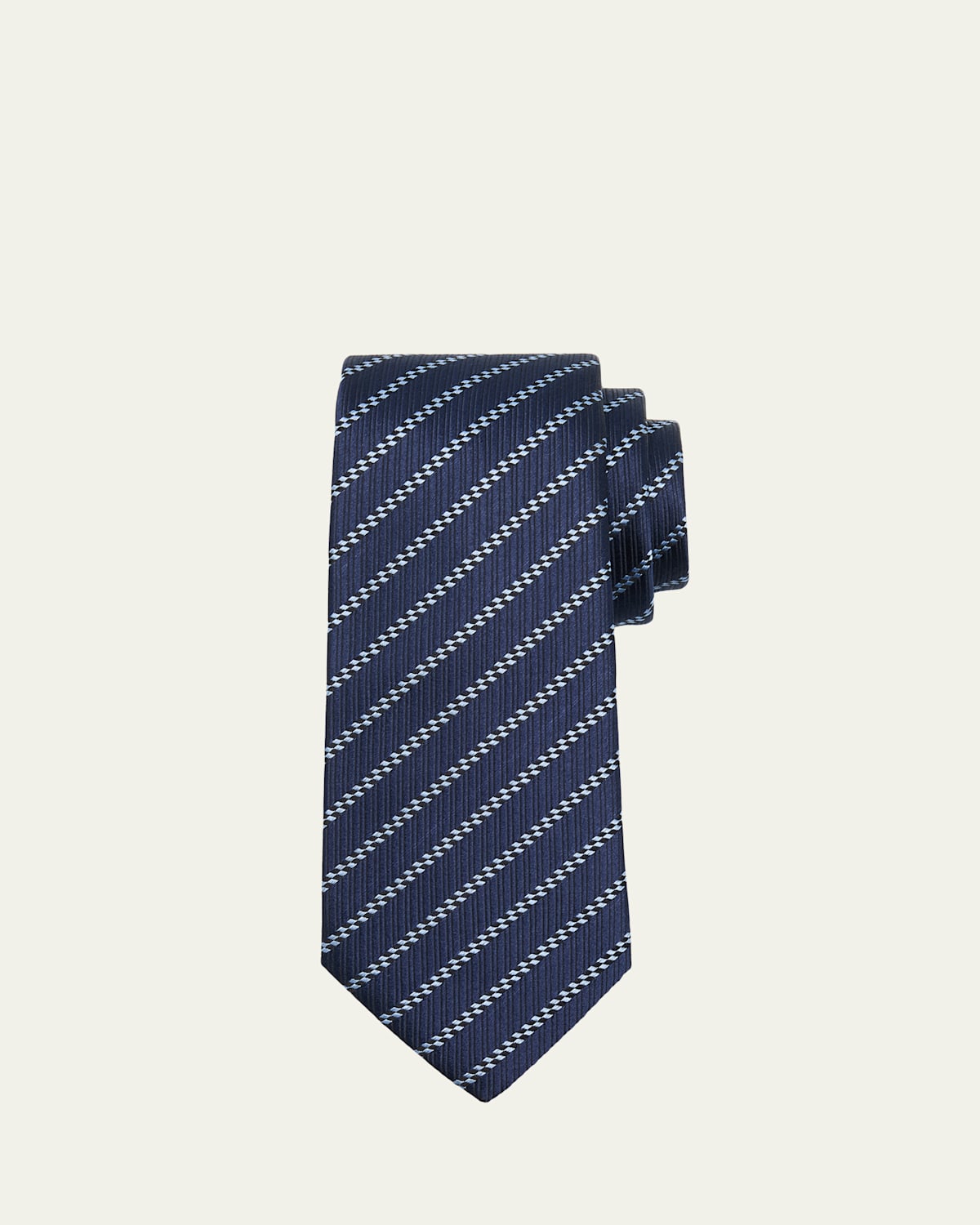 Giorgio Armani Men 's Diagonal Striped Woven Silk Jacquard Tie