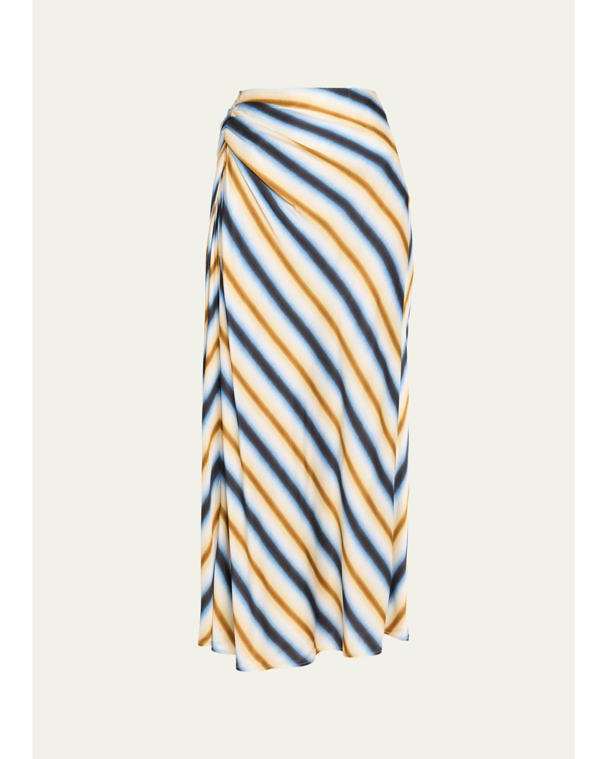 Jean Stripe Column Skirt
