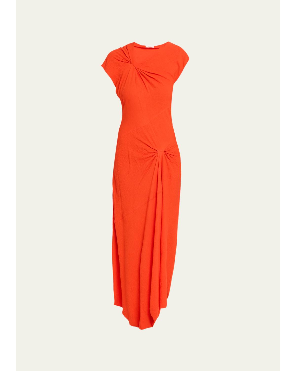 Willa Gathered Asymmetric Slip Dress