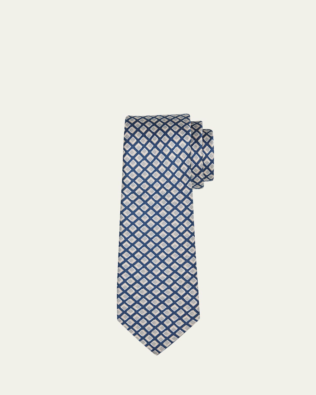 Giorgio Armani Men's Diamond-Print Silk Tie