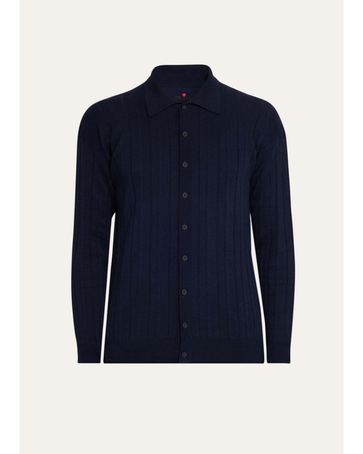 Men'S Cotton & Cashmere Knit Button-Down Shirt