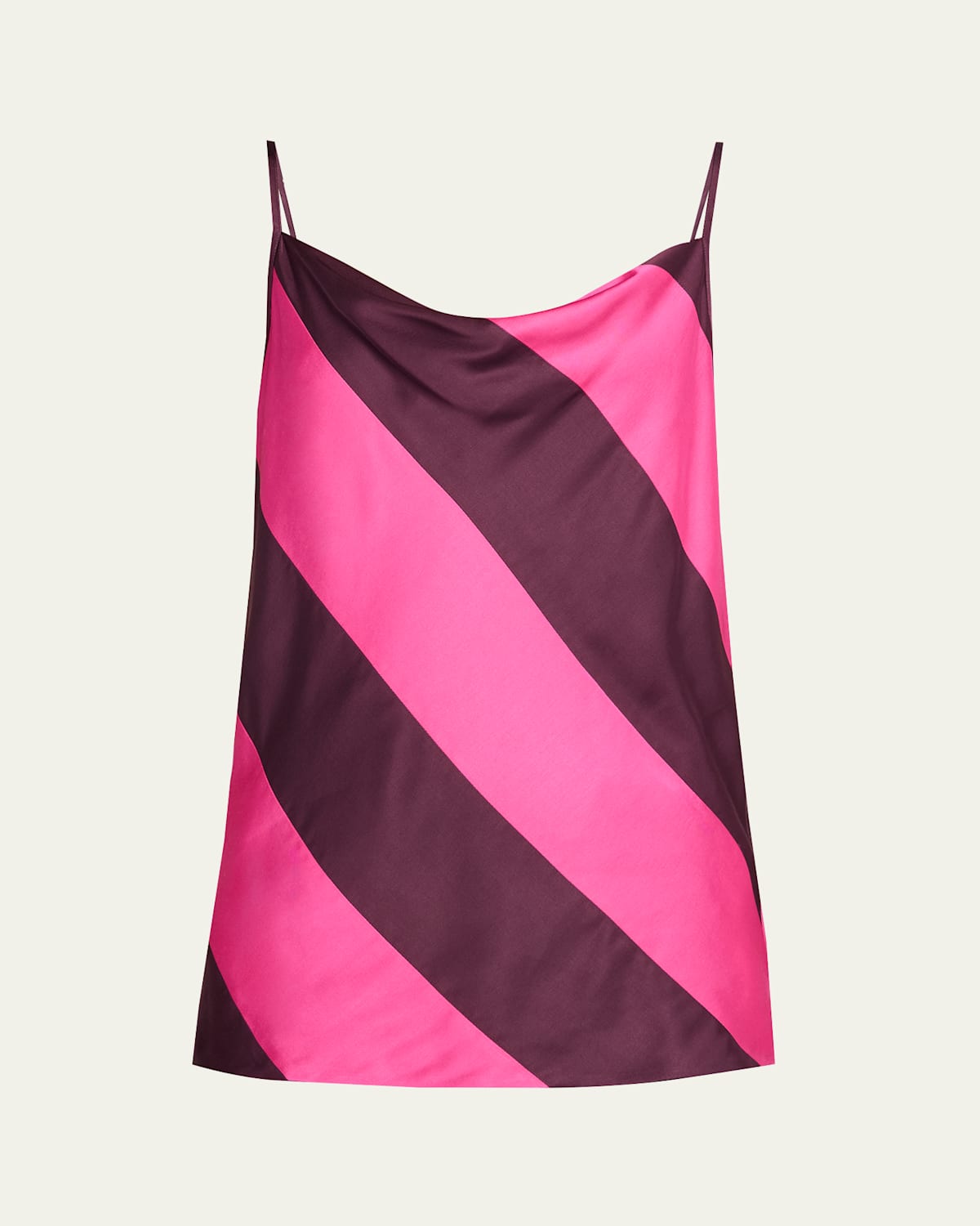 Dries Van Noten Cowl-neck Paneled Satin Tank Top In Pink