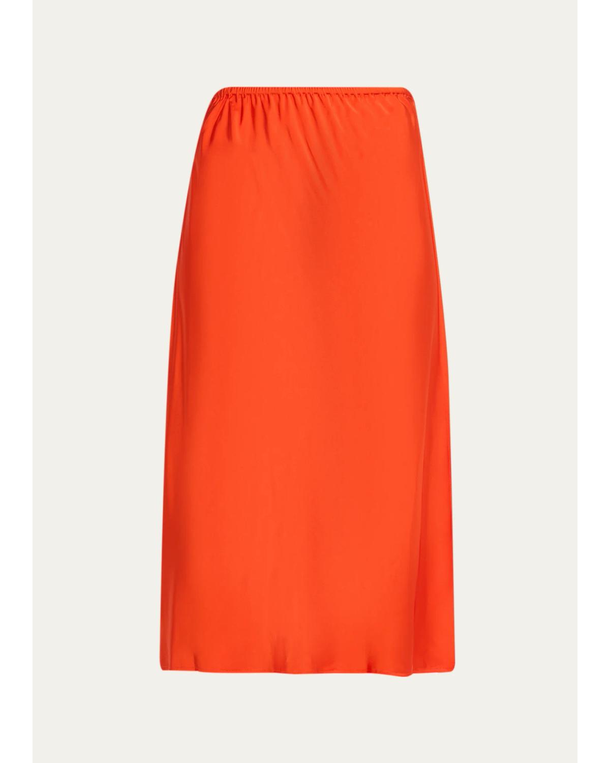 Pull-On Satin Slip Skirt