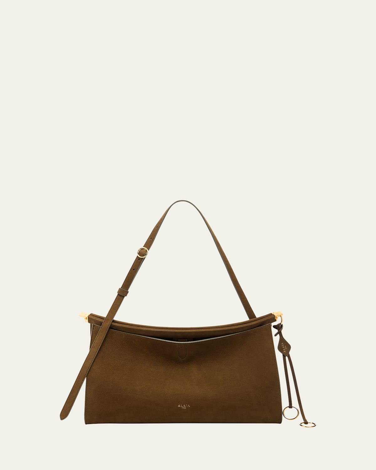 ALAÏA Le Click Large East-West Suede Shoulder Bag | Thumbnail 4 ALAÏA Le Click Large East-West Suede Shoulder Bag | Thumbnail 4