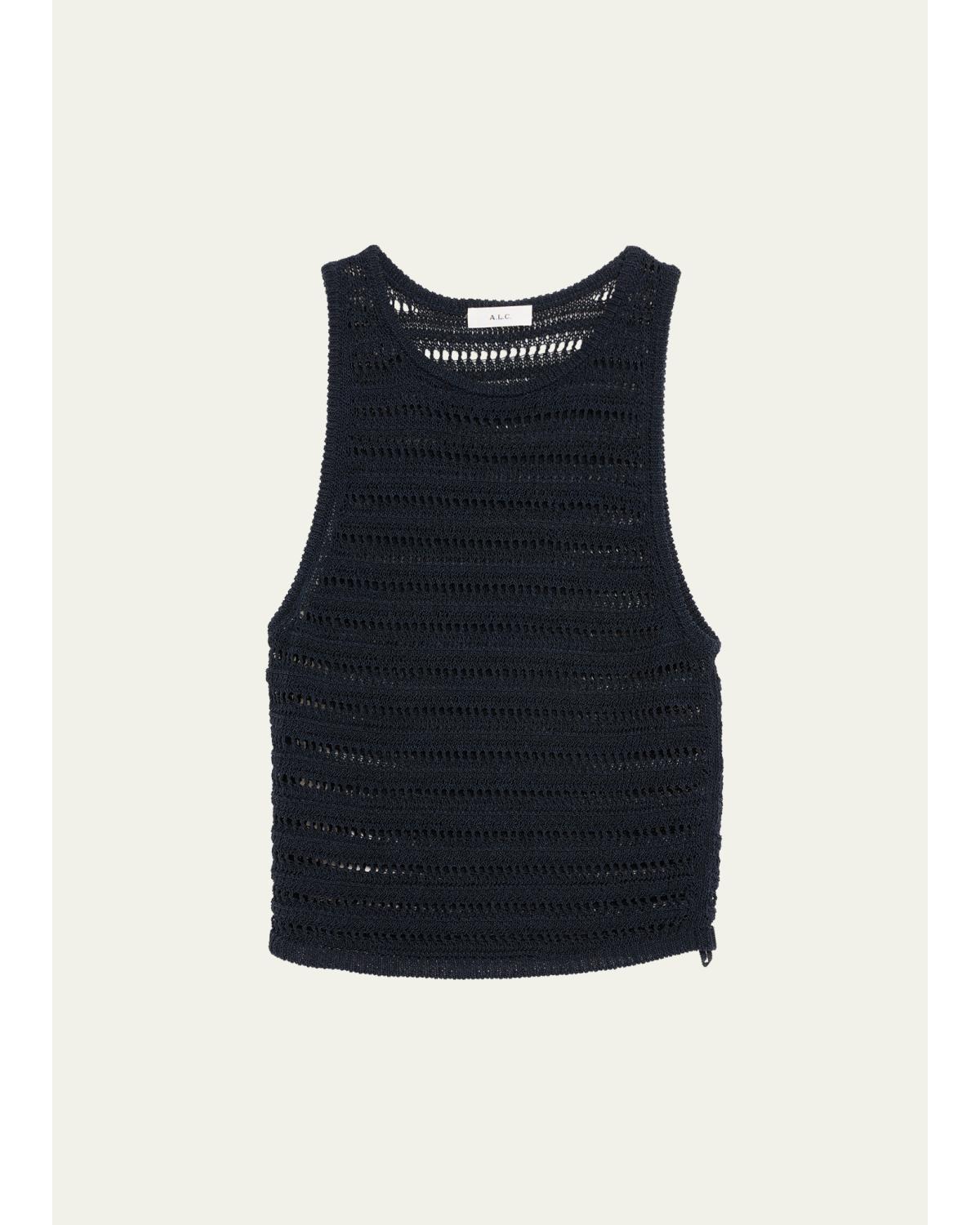 Gale Open Knit Sleeveless Crop Top