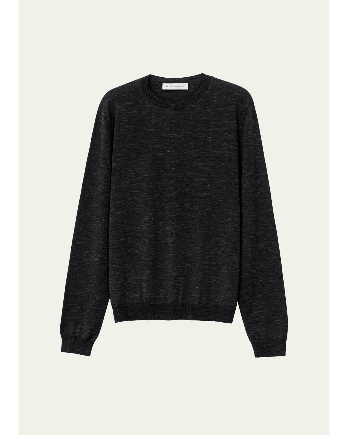 Men'S Wool, Silk And Linen Crewneck Sweater