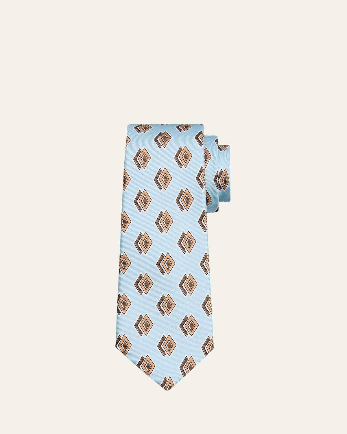 Kiton Men's Double-Diamond Print Silk 7-Fold Tie