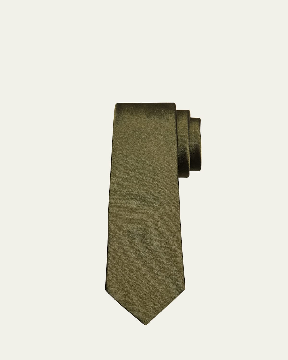 Saint Laurent Men's Solid Silk Satin Tie