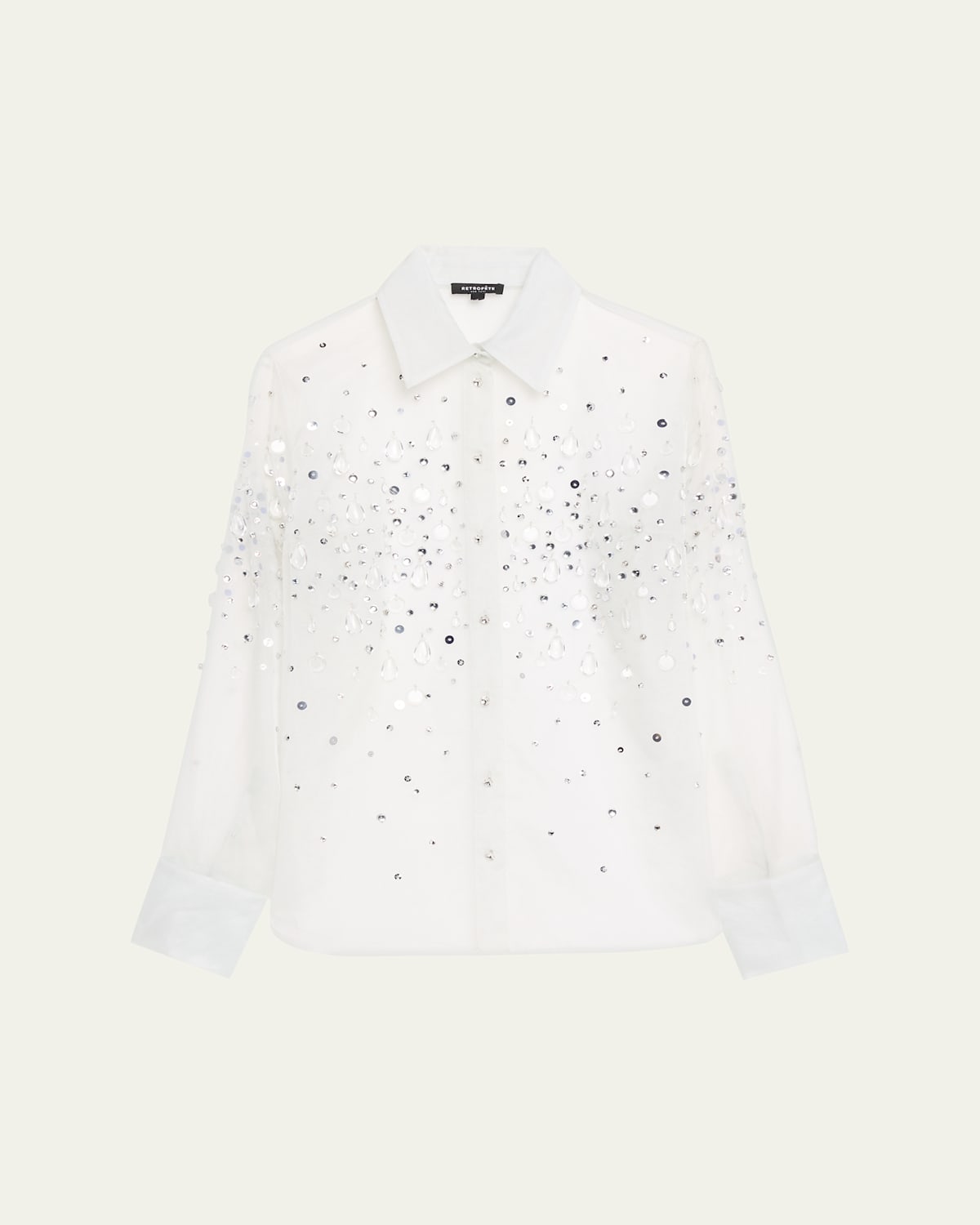 Retroféte Eugenia Embellished Sheer Blouse