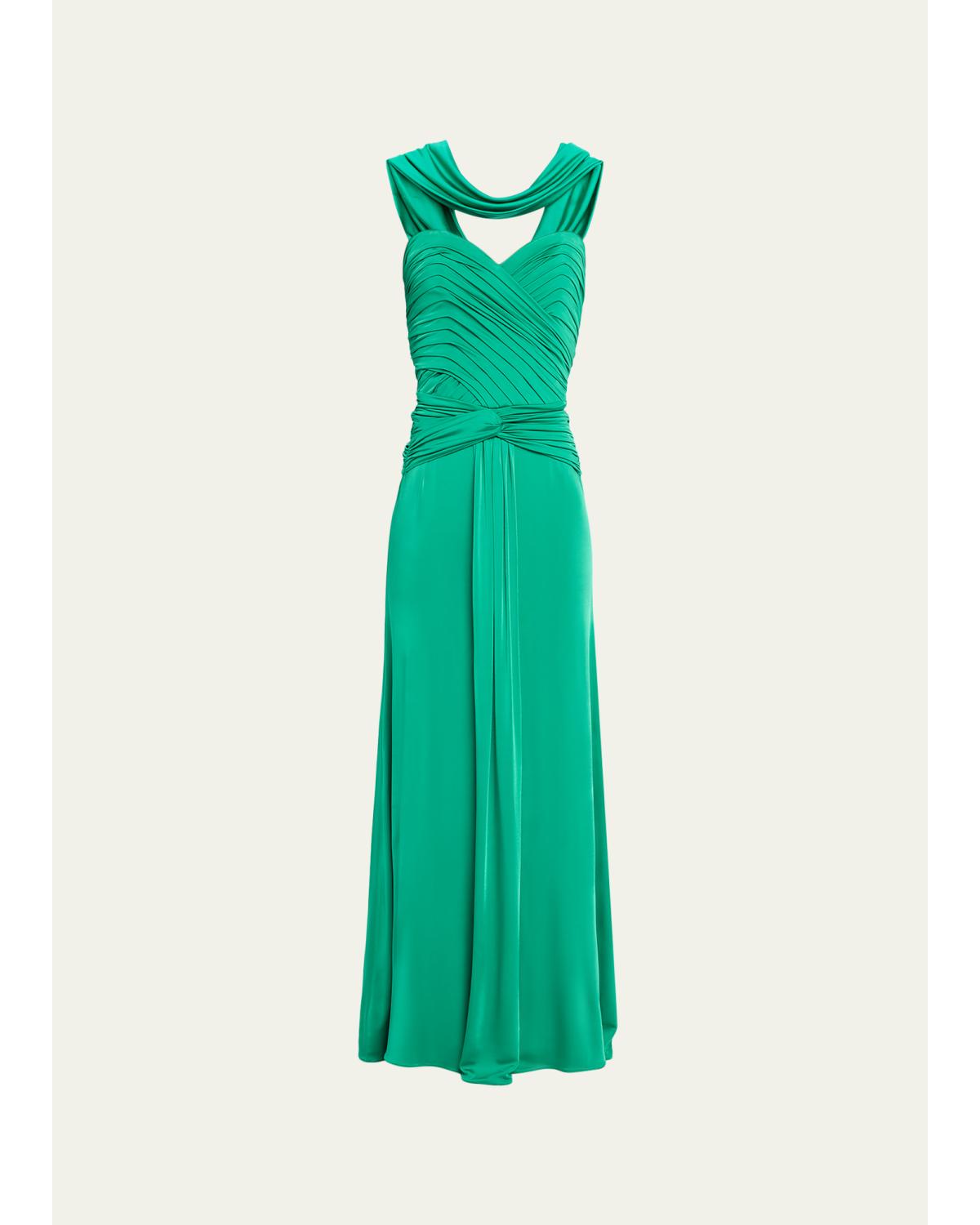 Amanda Sculpted Jersey Column Gown